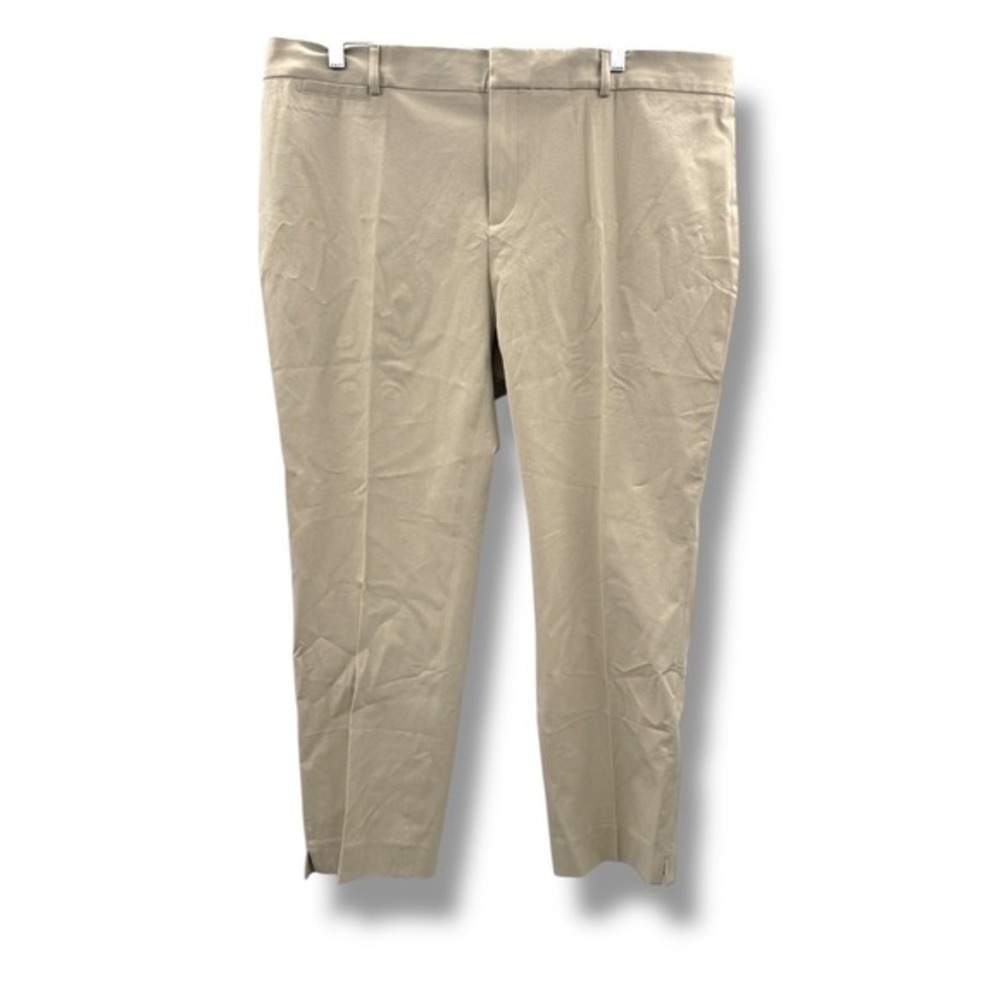 Crown & Ivy NWT Cary Straight Leg Pants Size 20W Beige Stretch Workwear